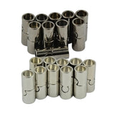 Maxbell 20Sets Jet Leather Glue In 7 mm Tube Barrel Magnetic Slide Clasp White&Black