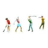 Maxbell 4Pcs 1:64 Scale Miniature Golfer Figures Ornaments Painted Tiny People Model without Bag