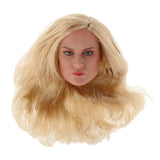 Maxbell 1/6 Female Head Carved Sculpt with Hair for 12inch Action Figure Body Part B