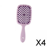 Maxbell 4xDetangling Hair Brush Soft Flexible Accessory Durable Curved Vent Hair Brush Purple
