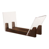 Maxbell Vinyl Record Storage Holder Portable Rack Wood Stand with Clear Acrylic Ends Coffee