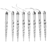 Maxbell Christmas tree decoration Plastic Column Hanging Ornament Set of 8  Silver