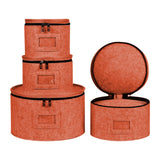 Maxbell 4Pcs China Storage Containers Dinnerware Storage for Saucers Dinnerware Mugs Orange