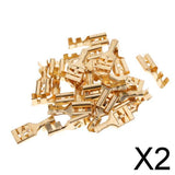 Maxbell 2x25 Pieces Brass Crimp Terminal Cable Locking Female Spade Connector 9.5mm