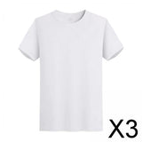 Maxbell 3xMens Cotton Blank T-Shirts Women Modal Shirt Plain T Shirt Tee White M