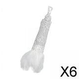 Maxbell 6xWomen's Lace Glove with Feather Gothic for Wedding Costume Accessories White