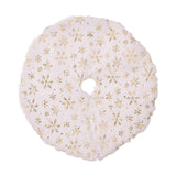 Mini Plush Christmas Tree Skirt 15" Xmas Tree Mat for Hotel Farmhouse Indoor Gold Snowflakes