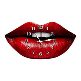 Maxbell Red Lips Shaped Wall Clock Novelty Hanging Clock for Bedroom Restaurant Gift