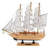 Maxbell Mediterranean Style Handmade Wooden Sailboat Model Decor Boat Gifts 23cm