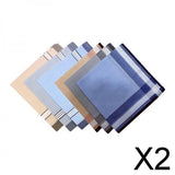 Maxbell 2xPocket Square Hankies Kerchief Party Grooms Durable Cotton Men Handkerchiefs Style G 6Pcs Random