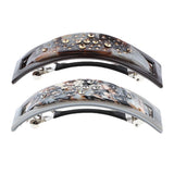2 Piece French Acetate Hair Clip Automatic Barrette Women Thick Hair Hairpin