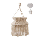 Maxbell Macrame Woven Lightshade Hanging Lamp Cover Home Decor with Lamp Holder