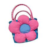 Maxbell Flower Woven Bag Handbag Woven Basket Handbag for Garden Ceremony Harvesting Blue Pink Flower