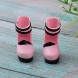 Maxbell 12inch Fashion Doll Shoes 1/6 Ball Jointed Doll Ankle Belt Thick Heels Leather Shoes for Dollfie for Blythe Girl Custom Accessory - Aladdin Shoppers