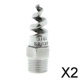 Maxbell 2xSpiral Jet Cone Atomization Spray Nozzle 3/8" Male 316 Stainless Steel