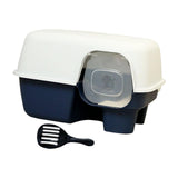 Hooded Enclosed Cat Litter Box Large Capacity High Side with Shovel Portable Blue - Aladdin Shoppers