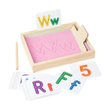 Maxbell Montessori Sand Tray with 26 Letter Cards 10 Nubmer Cards for Classroom Kids Pink