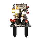 Maxbell Hedgehog Decorative Garden Stake 2D Outside Flower Bed Bonsai Yard Art Decor 12.5x20cm