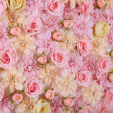 6 Pieces Artificial Flower Wall Panels Wedding Venue Decor Pink Champagne