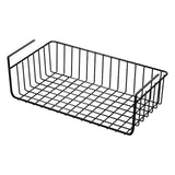 Maxbell Under Shelf Wire Basket Metal Organizer Rack for Bedroom Closet Refrigerator Black 32x22cm