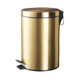 Maxbell Trash Can Container Close Lid Foot Pedal Bin for Living Room Toilet Entryway 12L 39.5x25cm Gold