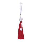 Maxbell Car Interior Lotus Pendant Dangling Tassel Craft Supplies Hanging Decoration Wine Red