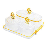 Maxbell Dried Fruit Snack Serving Plate Appetizer Plate for Kitchen Room Home clear M