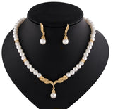 Maxbell 3xWedding Party Bridal Jewelry Rhinestone Diamante Pearls Necklace Earring c