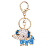 Maxbell Crystal Elephant Charm Keyring - Blue