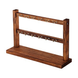 Jewelry Display Stand Wooden Hair Ties Storage Rack for Shows Retail Counter 2 Layers 12 Hooks