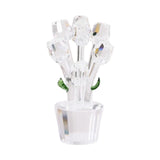Maxbell Glass Roses Figurine 3D Wedding Roses Flowers Bouquets Ornament for Christmas clear