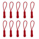 Maxbell 10Pcs Plastic Zipper Pull Cord Zip Puller Slider for Clothes Bags Dark Red - Aladdin Shoppers
