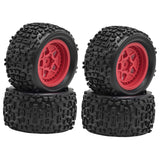 4Pcs 1/18 RC Car Wheels and Tires Durability Direct Replaces for Typhon Grom Red