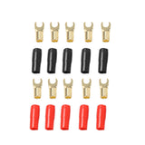 Maxbell 10 Pairs 8 AWG Car Audio Power Ground Wire Ring &Fork Terminal Connector