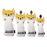 Maxbell Maxbell 4x Golf Wood Head Covers No. 1 3 5 UT Driver Headcover Cute Dog Shape Yellow