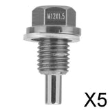 Maxbell 5xTitanium M12*1.5 Anodized Magnetic Engine Oil Pan Drain Plug Crush Washer