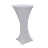 Maxbell 3pcs Stretch Cocktail Poseur Dry Bar Spandex Table Cover Cloth Decor White
