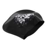 Maxbell Elastic Silicone Swim Cap Swimming Pool Hat for Women Girls Men Black