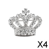 Maxbell 4xBoho Victoria King Queen Crown Crystal Brooch Pin Silver Wedding Xmas