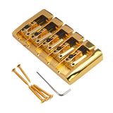 Maxbell 5 Strings Fixed Bridge Tailpiece for Electric Bass Parts Instruments Gold