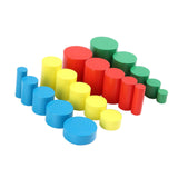 Maxbell 20x Wooden Cylinders Blocks Education Toy for Toddlers 2 3 Year Old Children