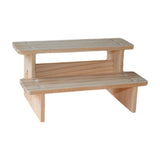 Maxbell 2xWood Display Riser Wood Display Riser Stand for Dessert Figurines Conutertop 2 layer 20cm