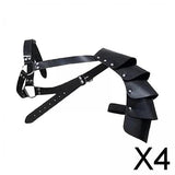 Maxbell 4xGothic Steampunk Shoulder Armors Party Pauldrons Armour Halloween Shrug Belt black
