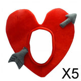 Maxbell 5xRed Heart Hat Headgear Photo Props Head Warm Cover for Adults Party Holiday