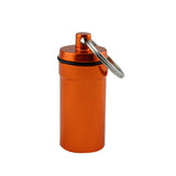 Maxbell Maxbell Airtight Pill Box Case Holder Container Alloy Capsule Bottle Keychain Orange