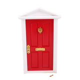Maxbell 1:12 Dollhouse Miniature Luxury Wooden Red Exterior Door 4 Panel w Key