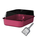 Maxbell Open Top Pet Litter Box Portable Bedpan Kitty Litter Pan Cat Toilet Sand Box Pink
