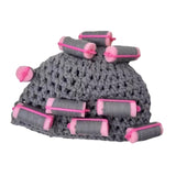 Maxbell Curler Wig Hat Funny Fashion Crochet Curler Hat for Cosplay Role Play Autumn grey