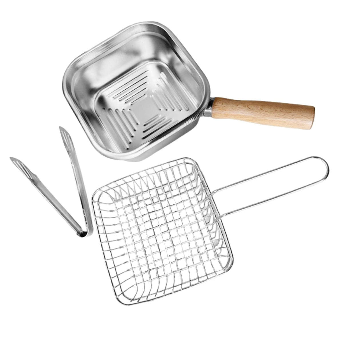Small Deep Fryer with Basket Multifunctional Outdoor for Dumpling Stews Fish