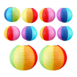 Maxbell 10x Ball Paper Lanterns Compact Colored Paper Poms for Birthday Garden Party 15CM